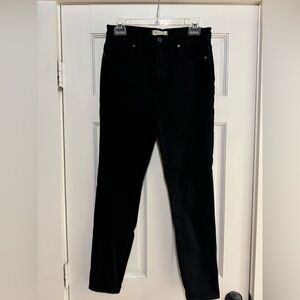Madewell 10” High-rise skinny, black, size 28